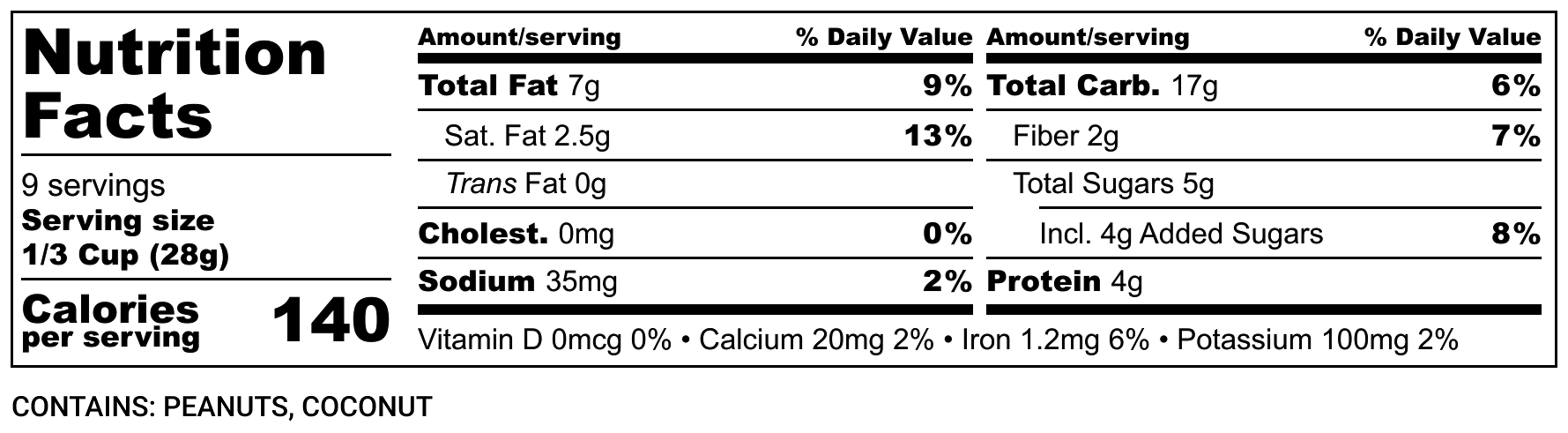 Nutrition Label
